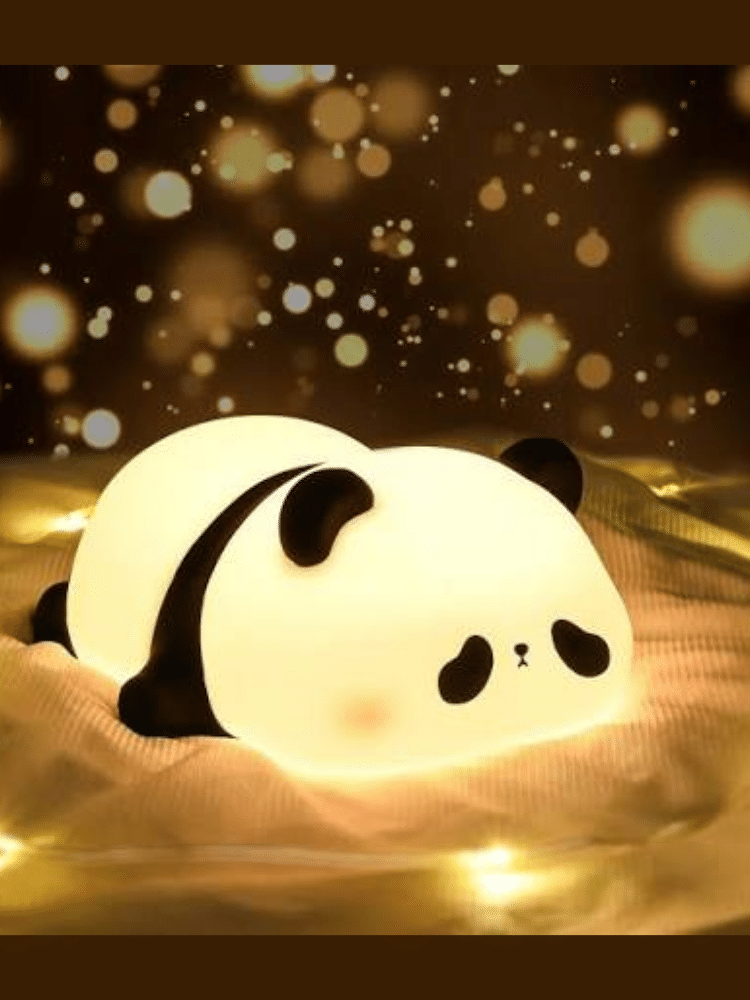 Cute Panda Night Light – Soft Silicone Tap Control Lamp, Rechargeable