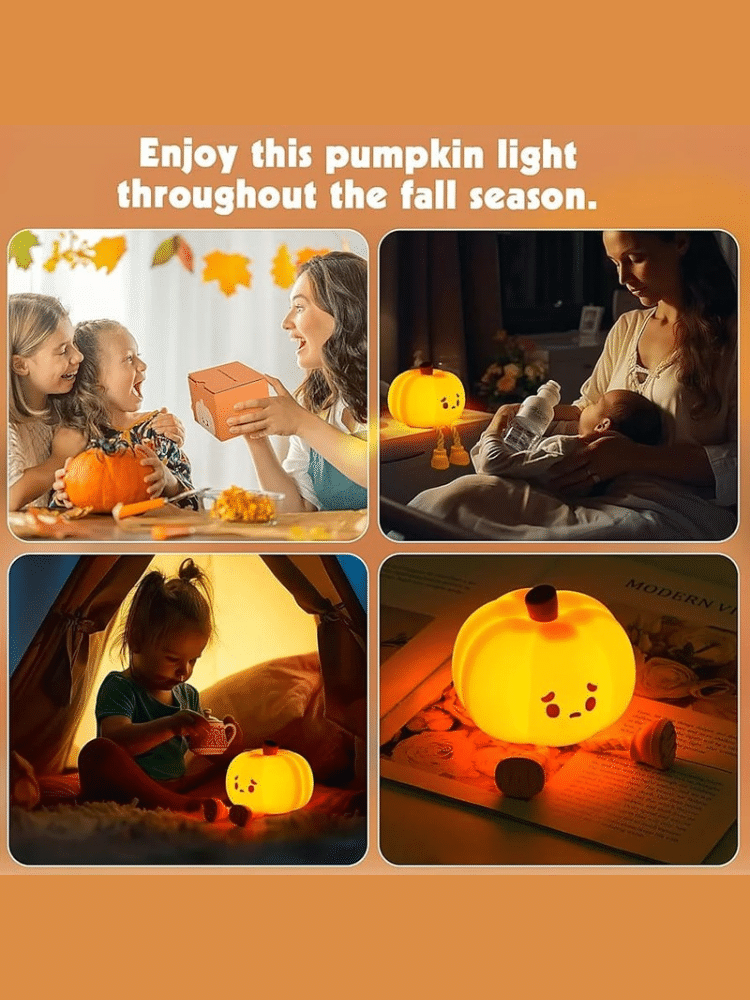 Dylviw Pumpkin Night Light – Cute Silicone Touch Lamp, Dimmable & USB Rechargeable Dylviw Pumpkin Night Light – Cute Silicone Touch Lamp, Dimmable & USB Rechargeable