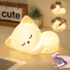 Mubarek Sleepy Cat Silicone Night Light – 16 Colors, Remote Control, Rechargeable