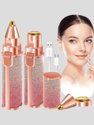 Flawless 2-in-1 Pen Hair Remover & Eyebrow Trimmer – Rechargeable Foil & Rotary Blade Trimmer, Wet & Dry Use