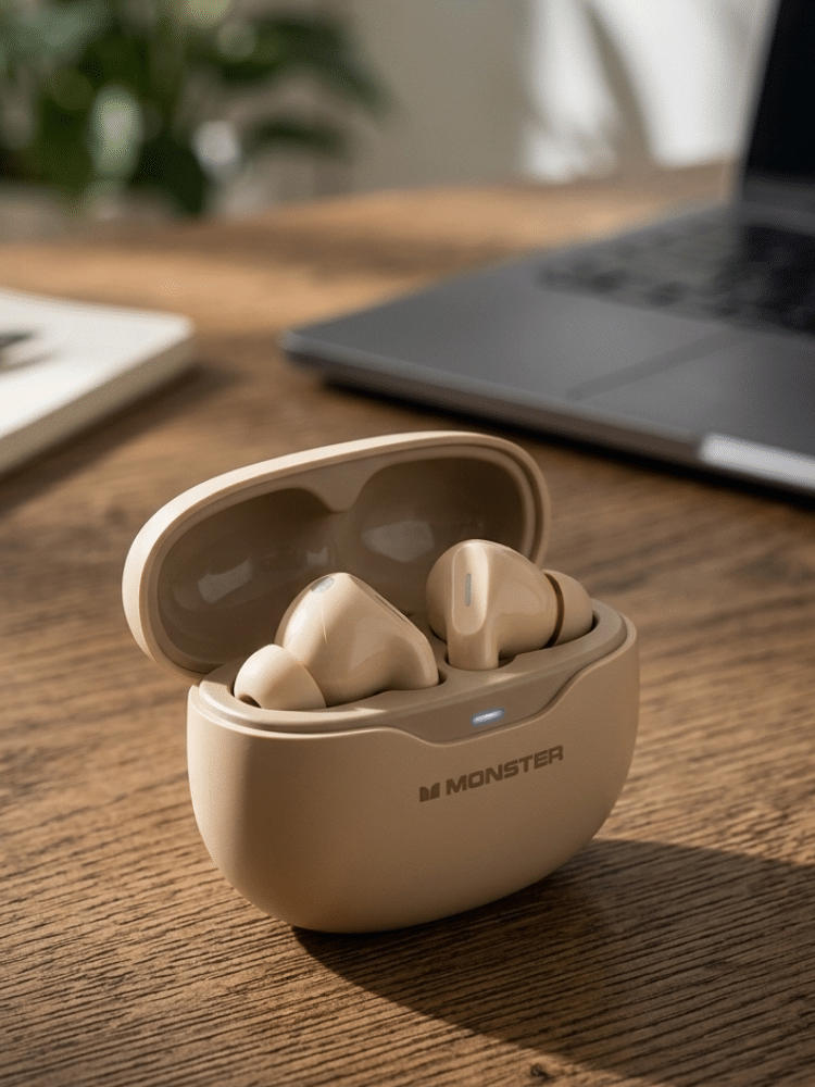 Monster MQT53 Wireless Bluetooth Earbuds – Bluetooth 5.4, ANC, IPX4, USB-C with Mic-Margoz Monster MQT53 Wireless Bluetooth Earbuds – Bluetooth 5.4, ANC, IPX4, USB-C with Mic